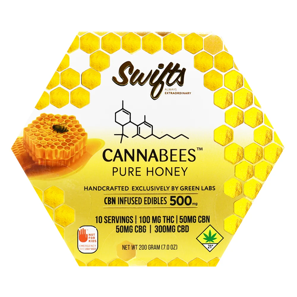Photograph of product: Swifts - MAX Honey - 100mgTH-oui:50mgCBN:50mgCBG:300mgCBD Edible - 100g