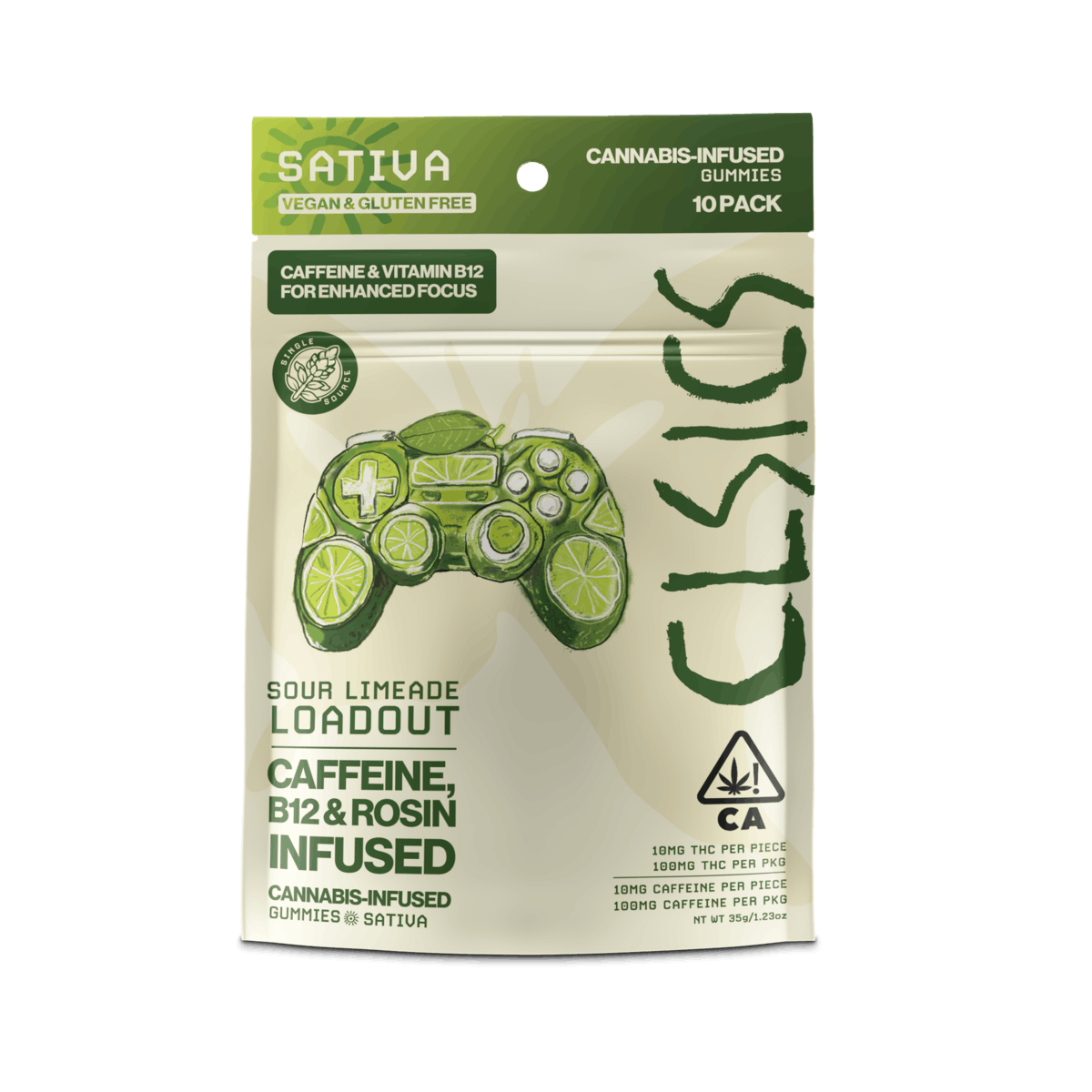 Photograph of product: CLSICS | Sour Limeade Loadout Live Rosin Gummies (10 Pack) | 100mg