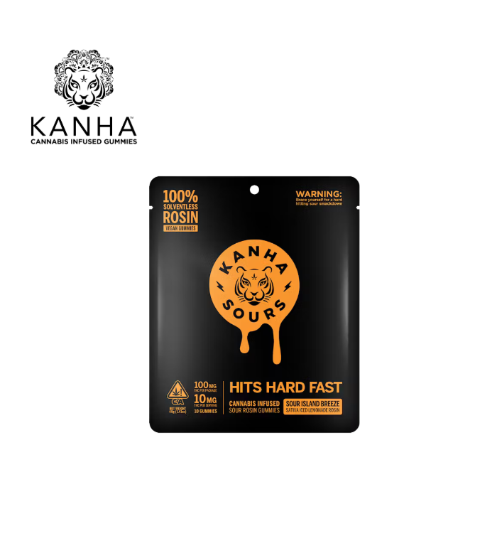 Photograph of product: SOUR ISLAND BREEZE 100MG 10 PACK NANO SOLVENTLESS ROSIN GUMMIES