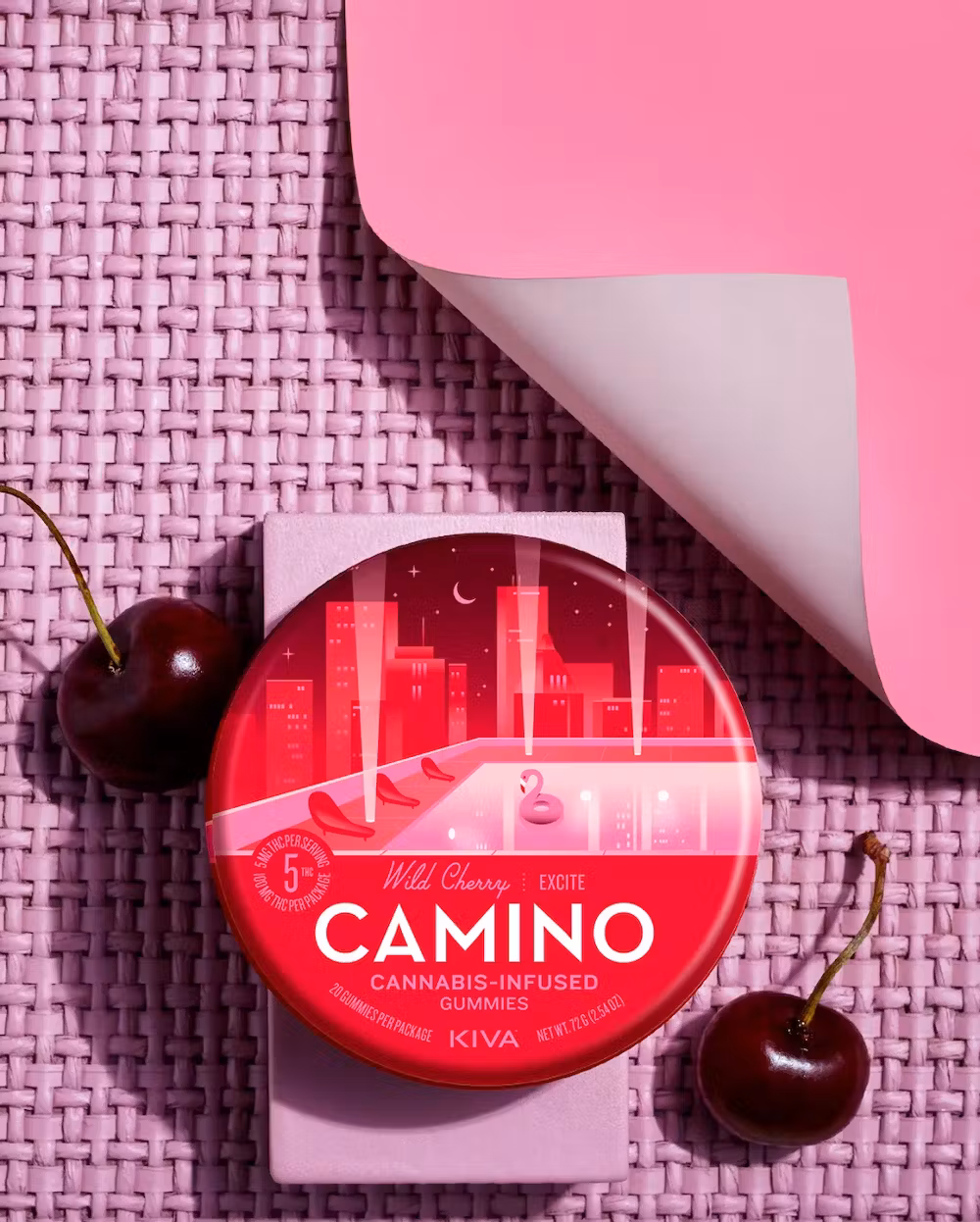 Photograph of product: CAMINO Gummies 100mg: Wild Cherry 20pc