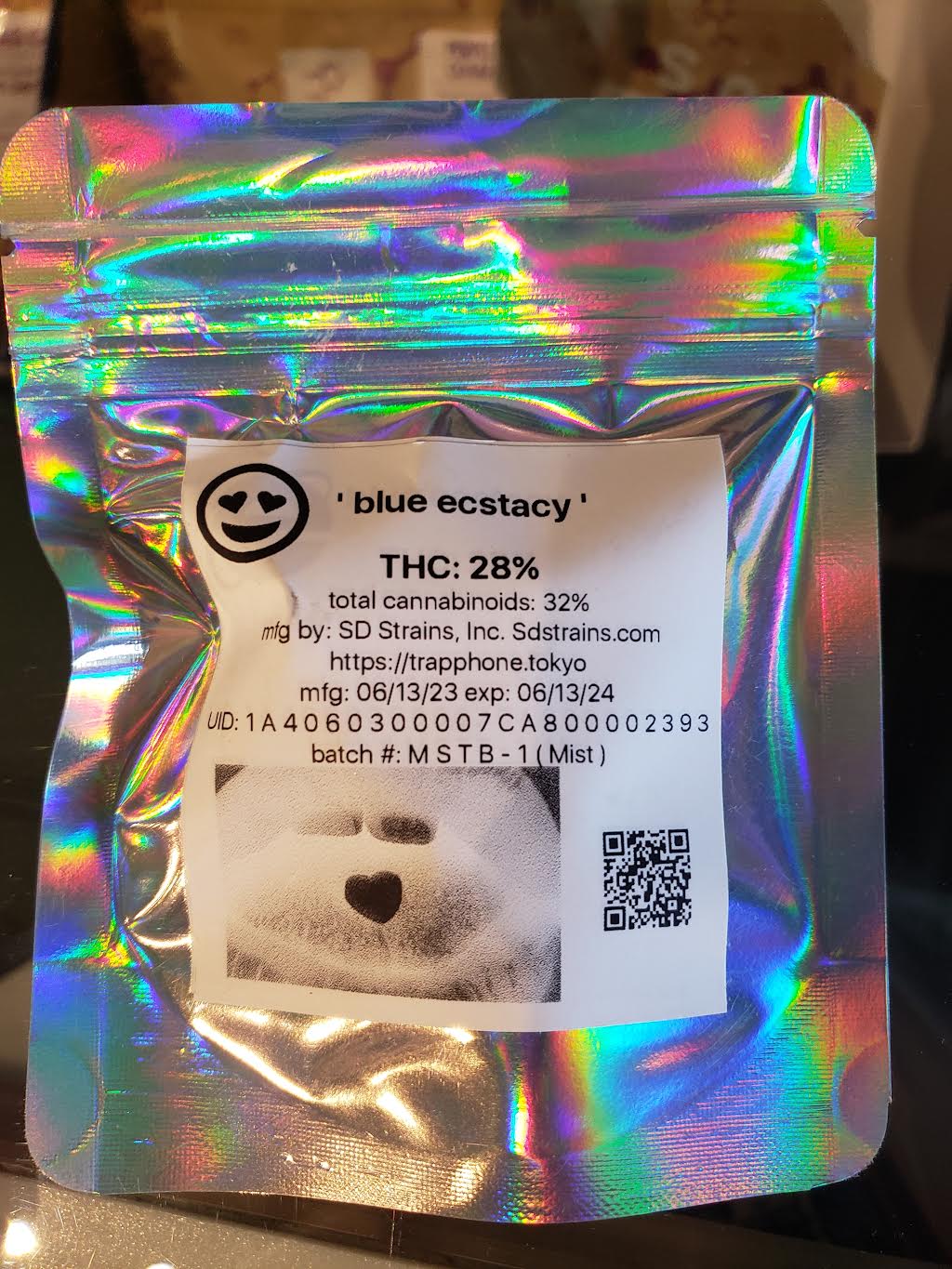 Photograph of product: 3.5g Blue Ecstasy - Tokyo