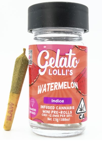 Photograph of product: Watermelon Infused Prerolls 5pk 3g - PR PK