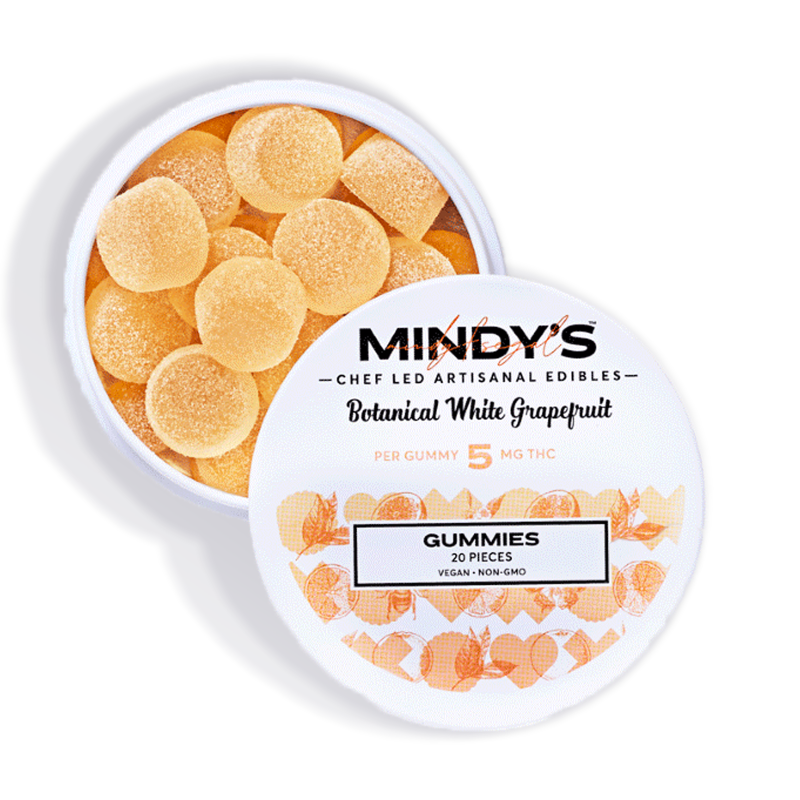 Photograph of product: Mindy's - White Grapefruit - 5mg Gummies - Hybrid - 100mg