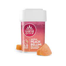 Photograph of product: Wana - 100mg Quick Gummy (S) - Peach Bellini
