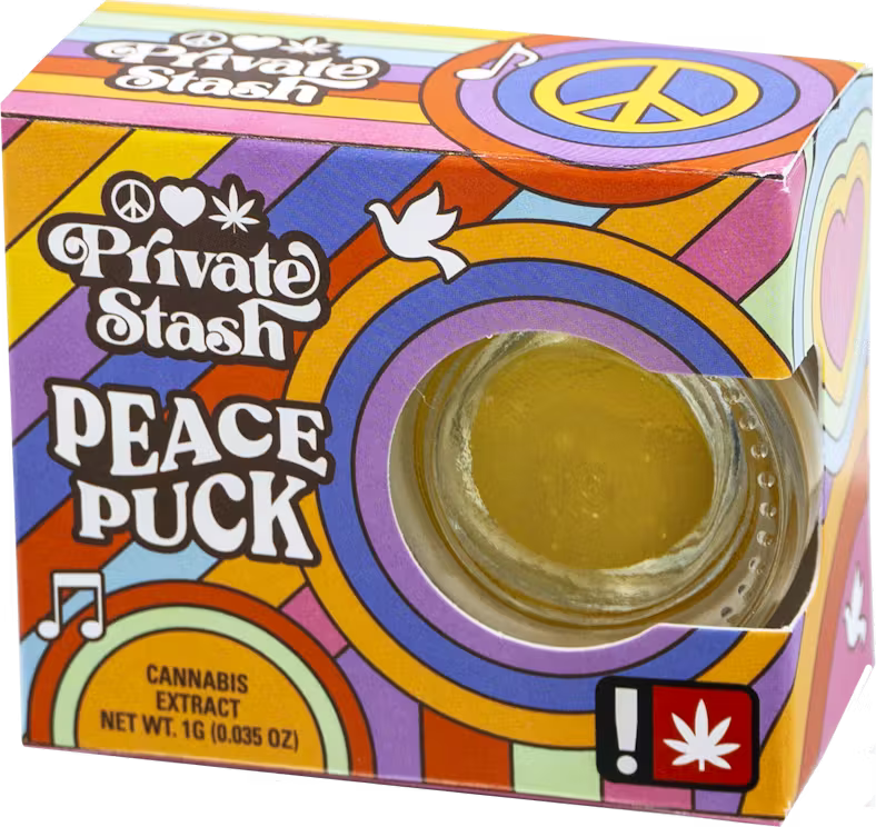 Photograph of product: Private Stash Peace Puck - LONDON POUND CAKE - Cured Resin - - H