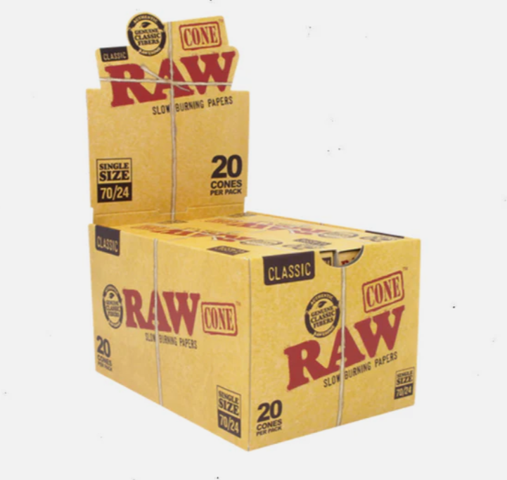 Photograph of product: $10 - Raw - 70mm/24mm - 20pk Cones