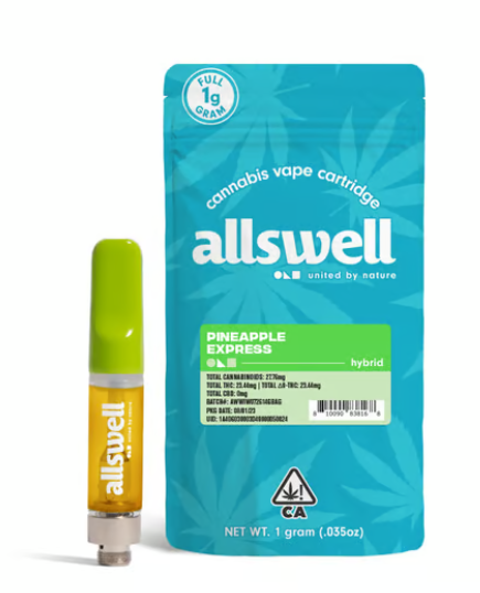 Photograph of product: Allswell Pineapple Express Hybrid Vape Cart