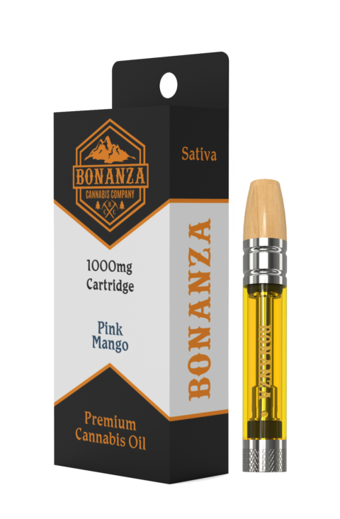 Photograph of Product: Bonanza Cannabis Co Pink Mango Vape Cartridge 1000mg