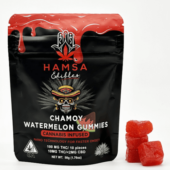 Photograph of product: Hamsa - Chamoy Watermelon 100mg Gummies - 