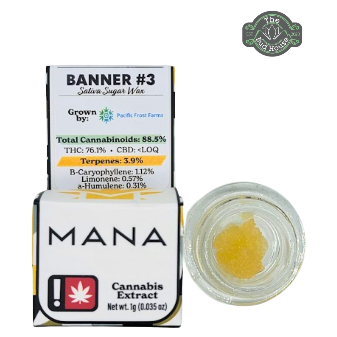 Photograph of product: Mana Extracts 1g BANNER #3 Sugar Wax