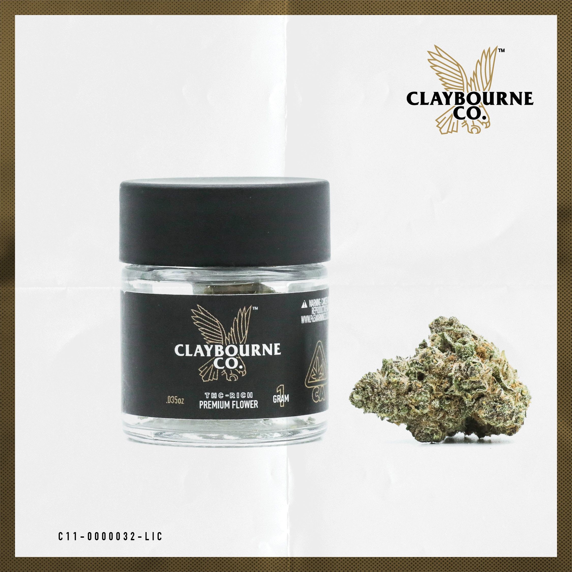 Photograph of product: 1g Black Triangle Claybourne