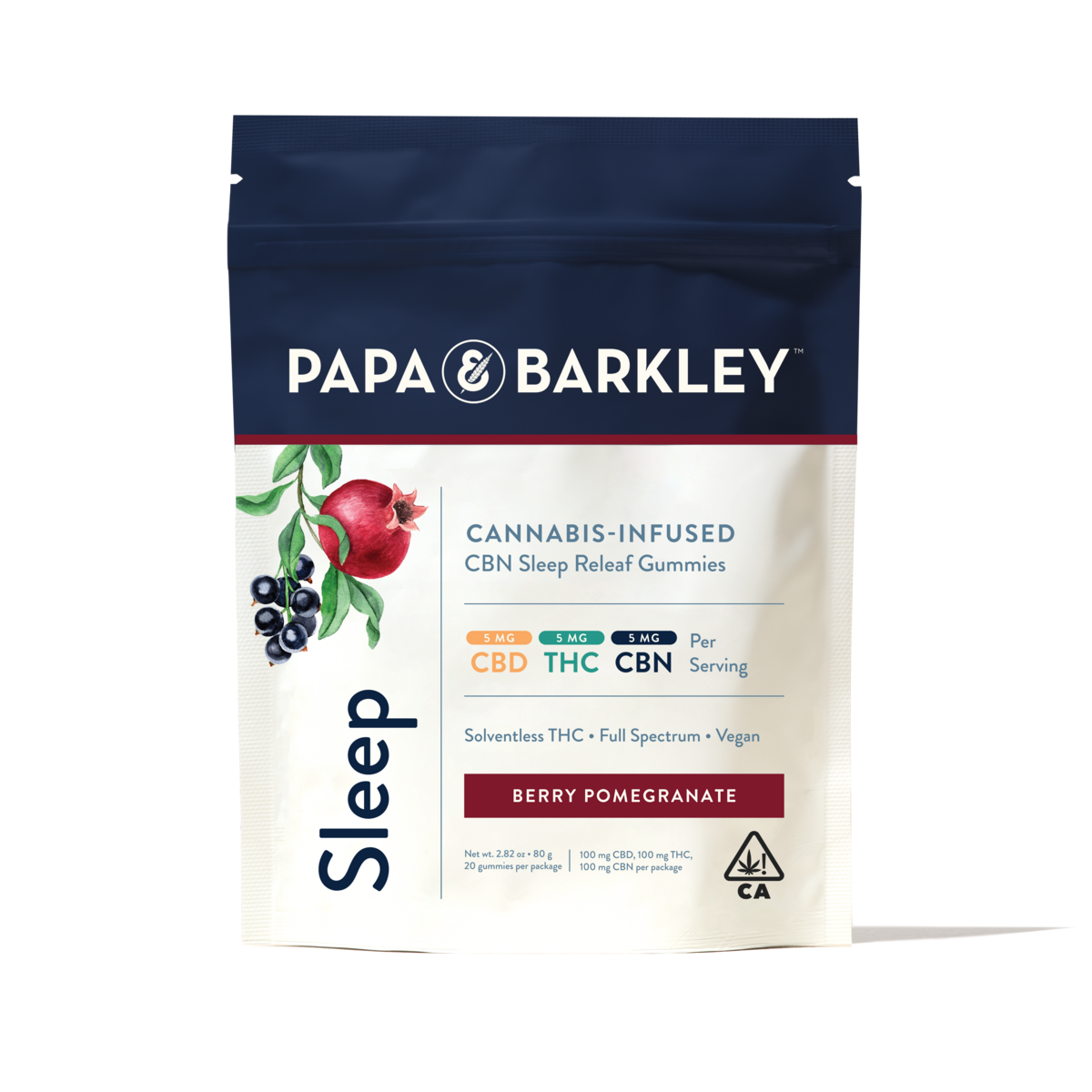 Photograph of product: Papa & Barkley  - Berry Pomegranate 1:1:1 Sleep Gummies