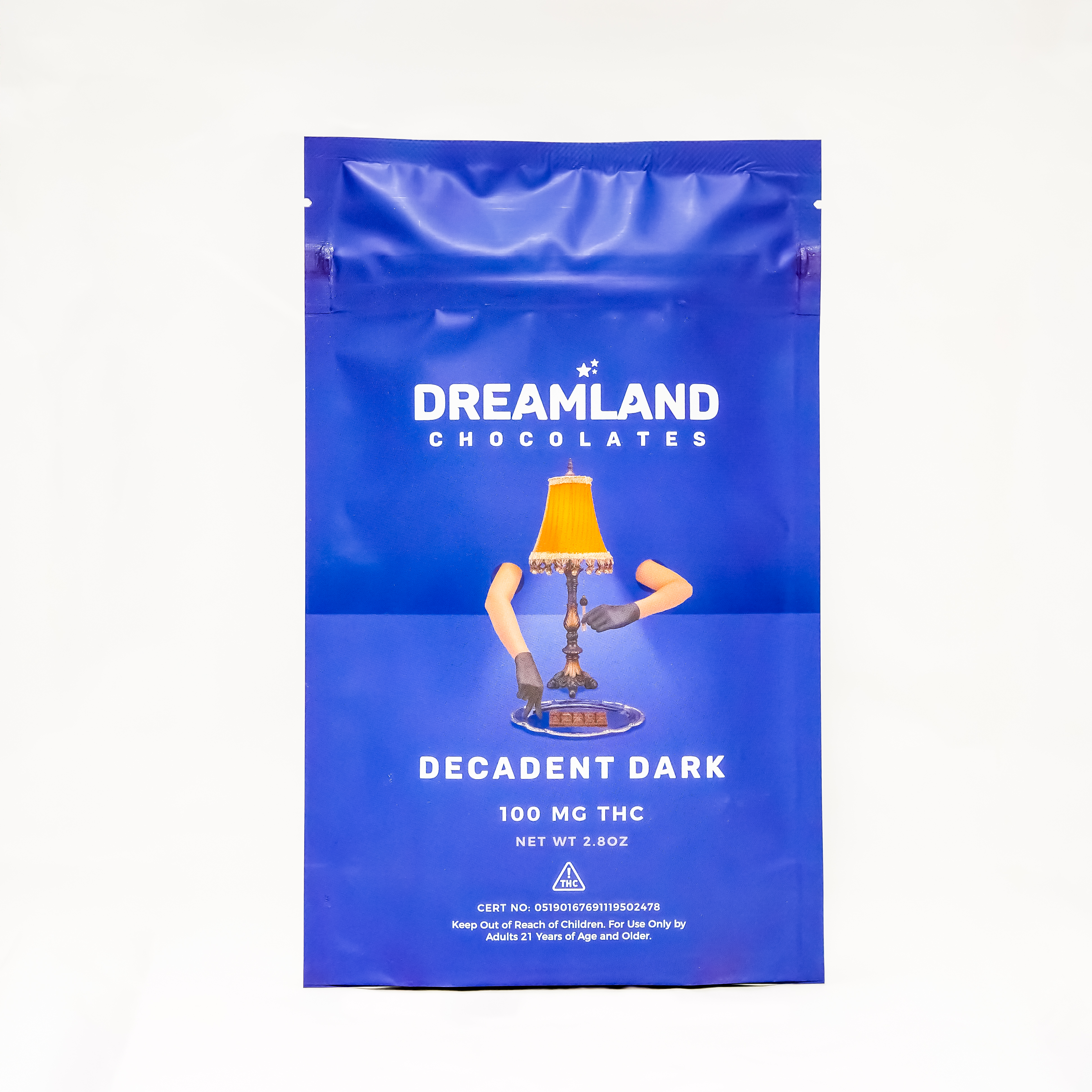 Photograph of product: Dreamland Decadent Dark Chocolate Bar 100mg