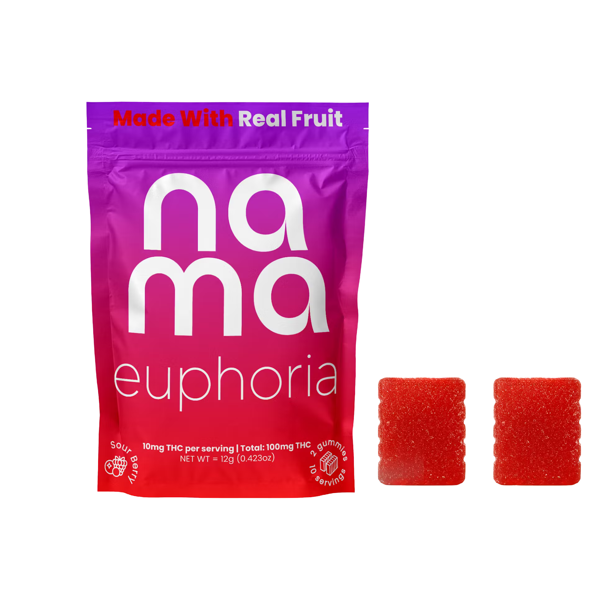 Photograph of product: Nama - Euphoria Sour Berry - Gummies - 100mg