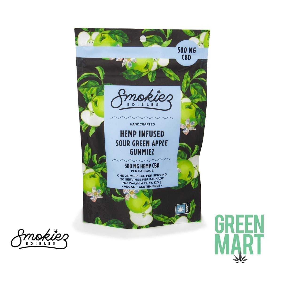 Photograph of product: Smokiez - Sweet Green Apple 1:1 TH-oui/CBG - 10Pk