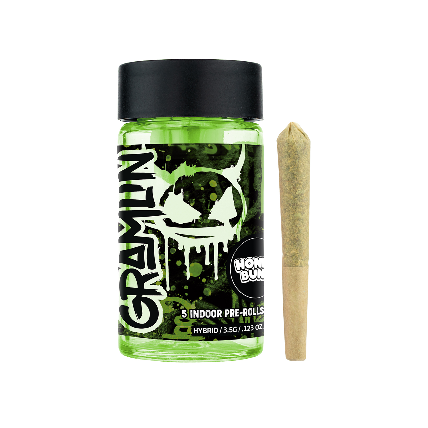 Photograph of product: GRAMLIN FLOWER PRE-ROLLS - HONEY BUNS (.7G 5PK | 3.5G)