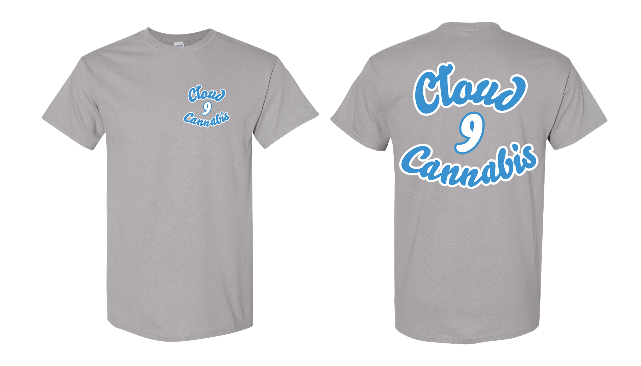 Photograph of product: Cloud Nine Grey Script XL T-Shirt