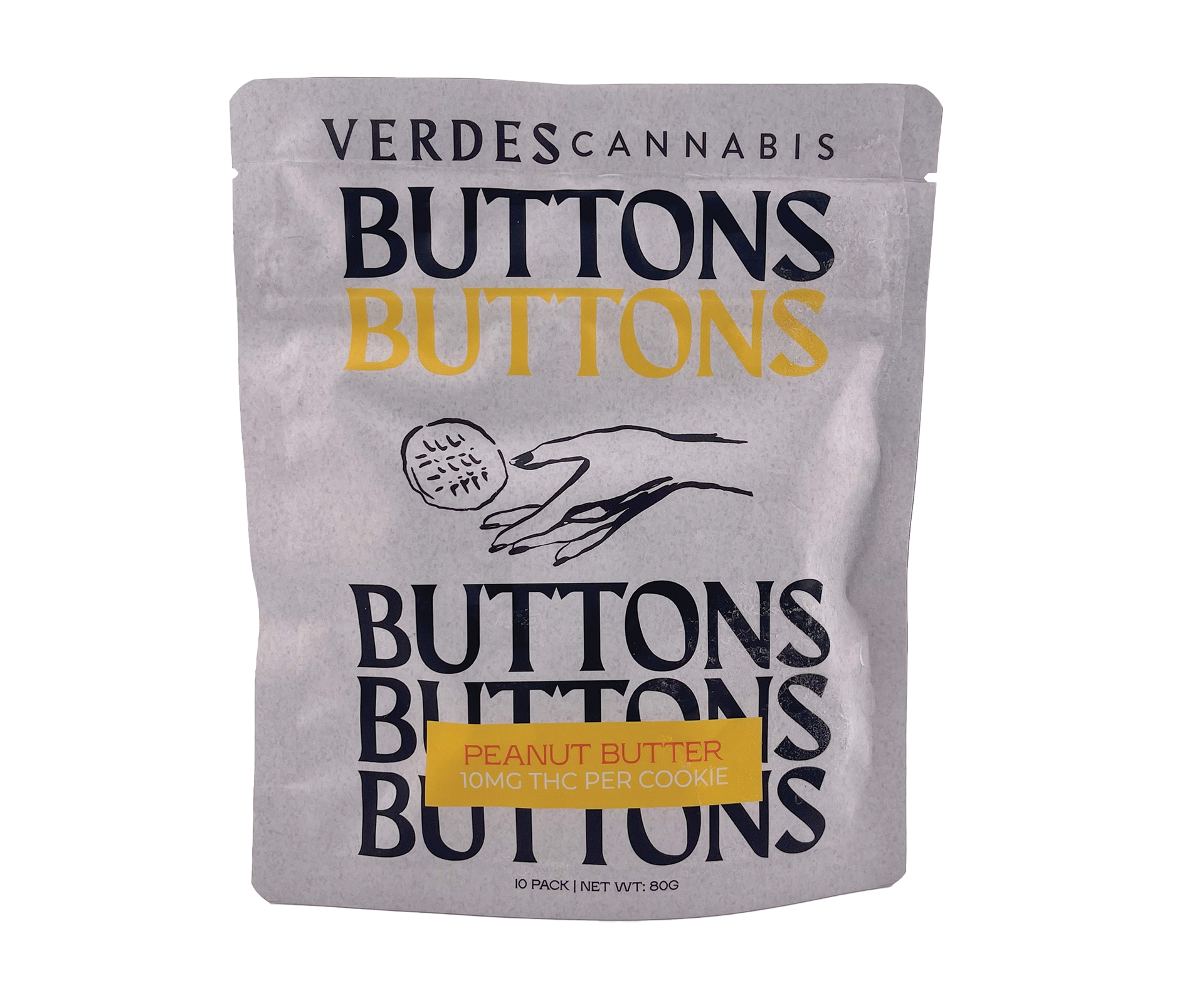 Photograph of product: Buttons Uplifting Peanut Butter 10mg 10 Pack