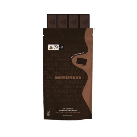 Photograph of product: I Am Goodness - Dark Chocolate Bar - 100mg Bar 5mg per piece