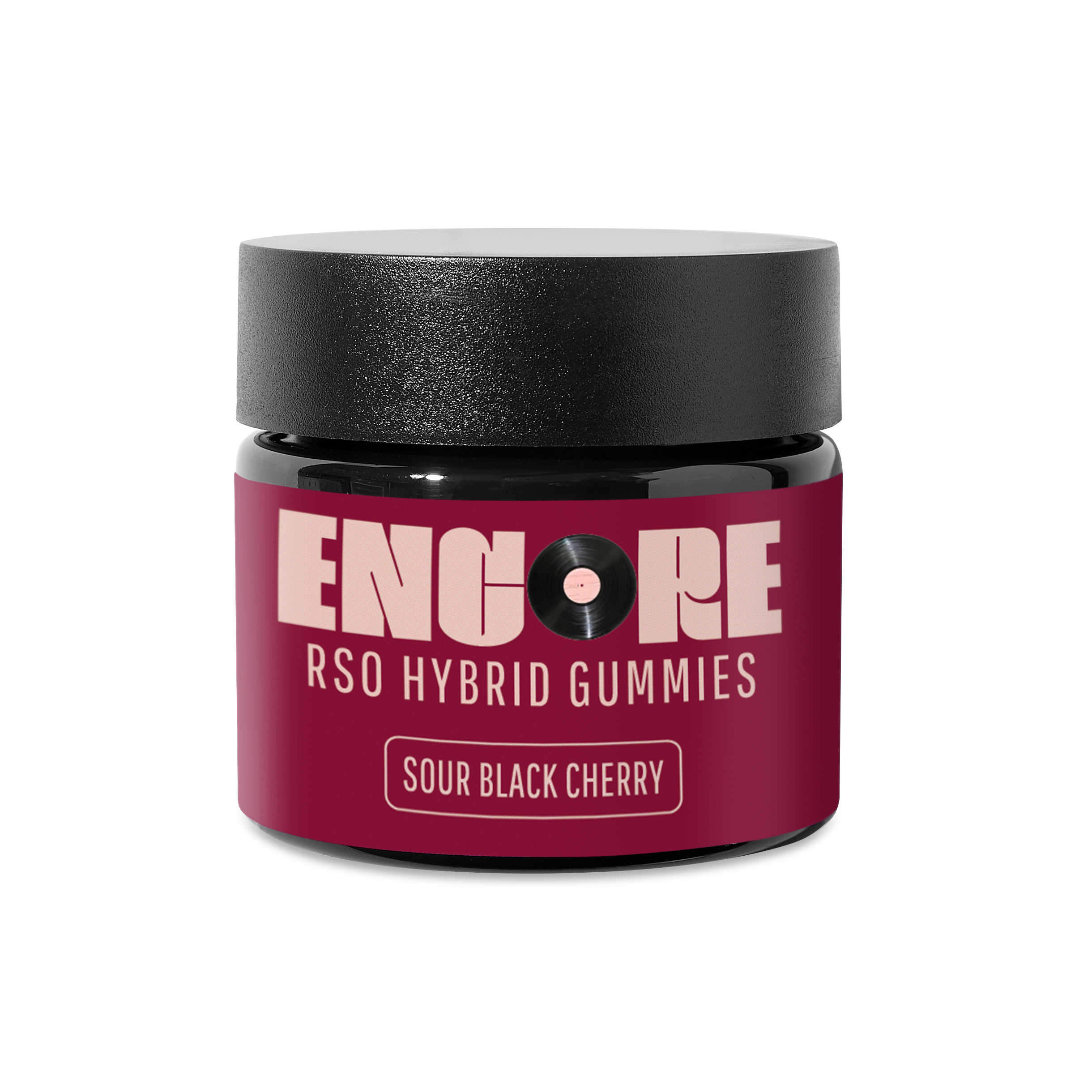Photograph of product: Sour Black Cherry RSO Hybrid 10mg (10ct) - Encore Gummies