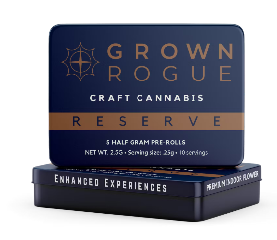 Photograph of product: Grown Rouge | Pre Roll | Reserve | Category 5 | 2.5g | 5pk
