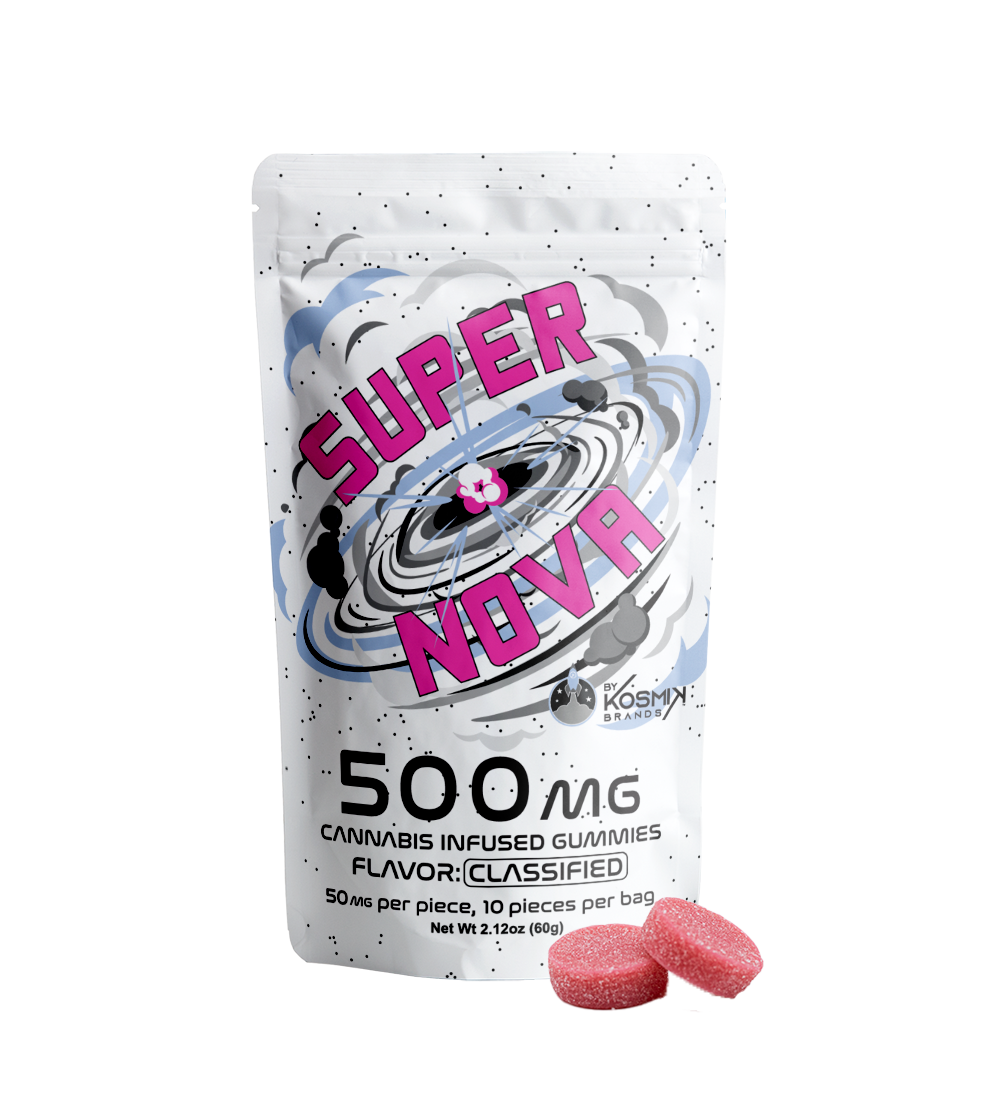 Photograph of product: Supernova Pink Peach Mango Gummies 500mg