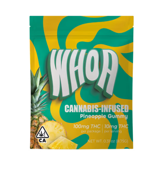 Photograph of product: WHOA 100MG GUMMY BITE - PINEAPPLE