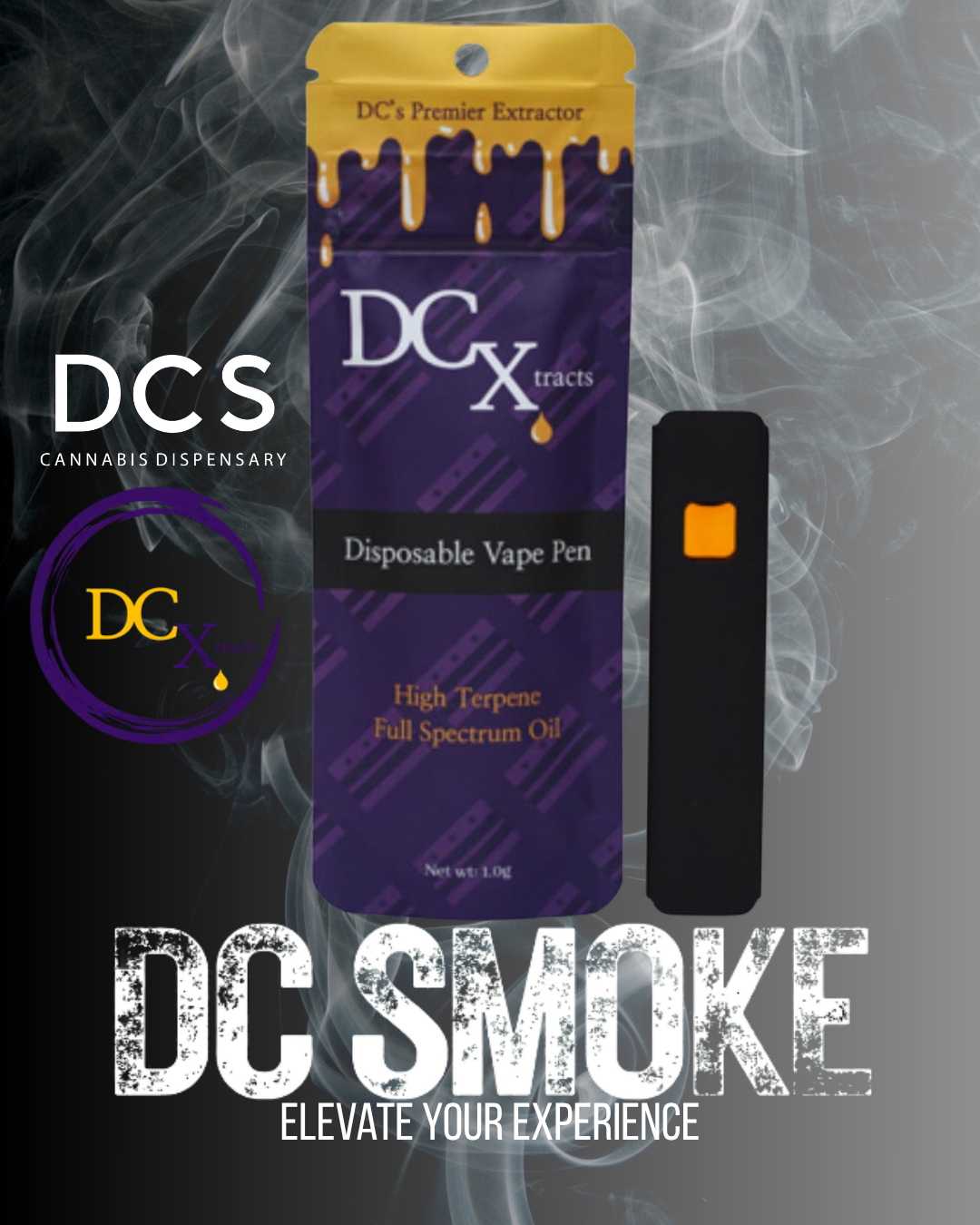 Photograph of product: DC Xtracts I Disposable Vape I FSO I Fruit Bedrock I 1g