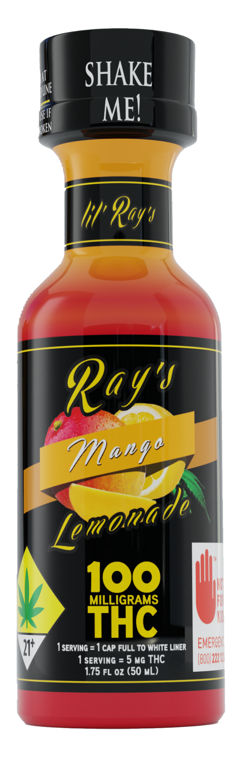 Photograph of product: Ray's Infused Lemonade - 100mg Lil' Ray - Mango Lemonade