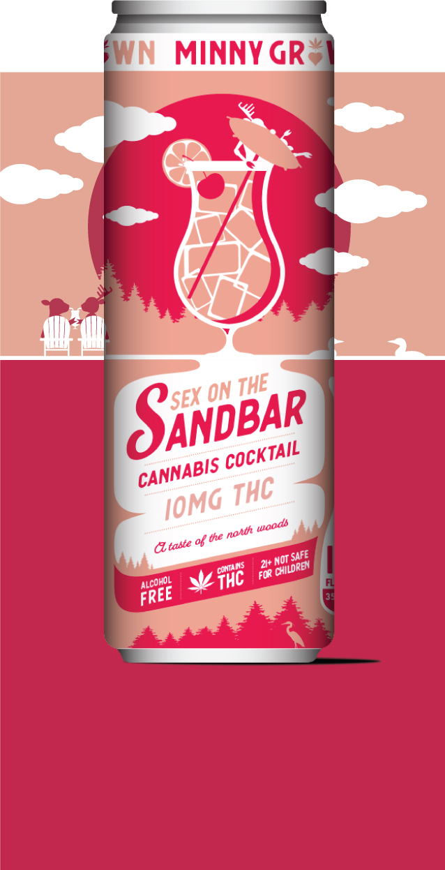 Photograph of product: MNYGRWN - 12oz RTD - Sex on the Sandbar 4pk - 10mgTH-oui