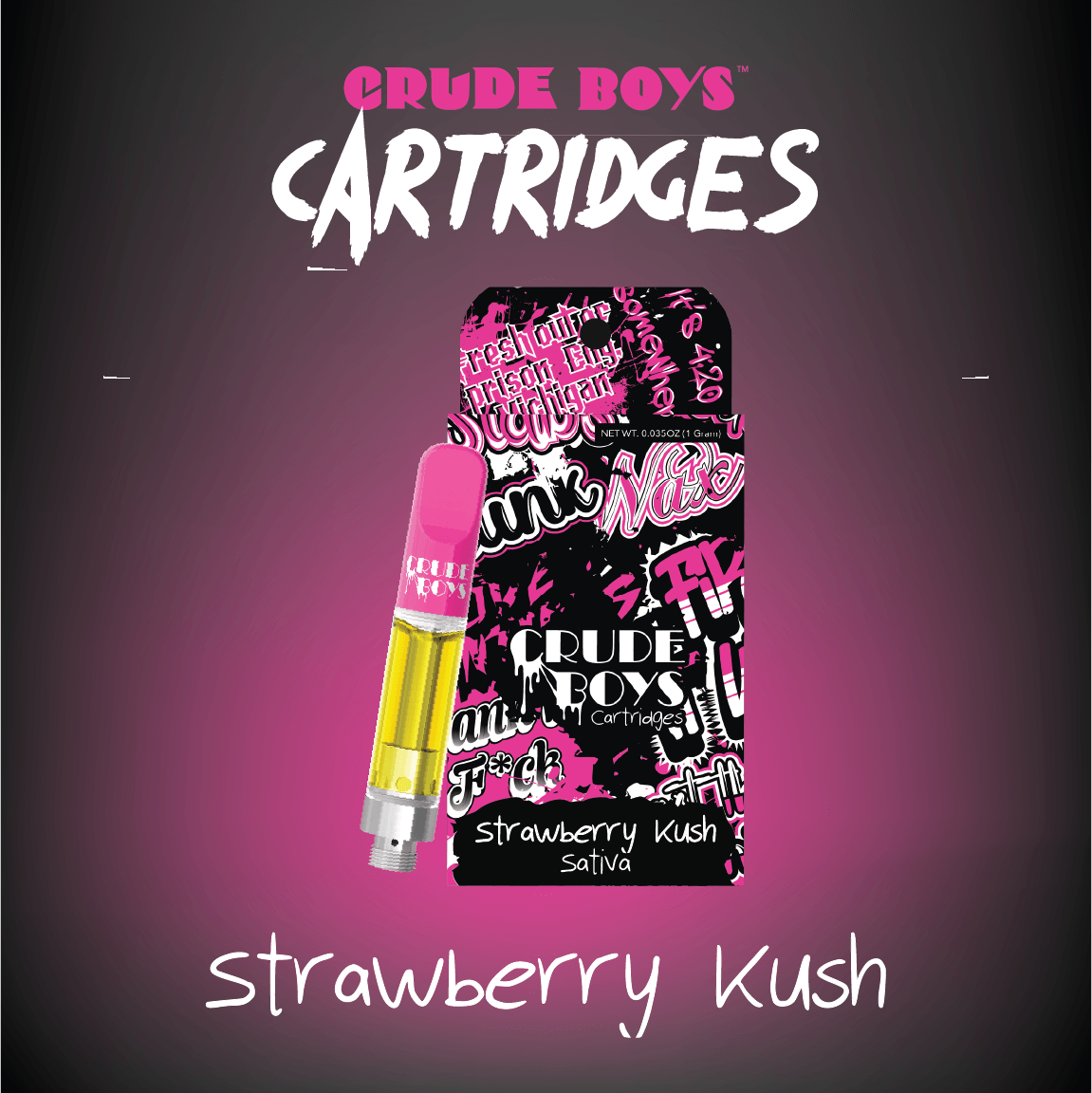 Photograph of product: Crude Boys | Strawberry Kush | Vape