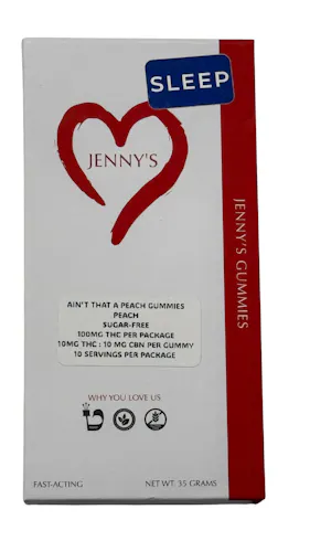 Photograph of product: Jenny's - Ain't That A Peach Gummies - (Sleep / Oui'd)