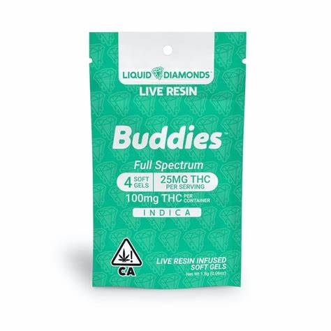 Photograph of product: Buddies TH-oui Oui'd Capsules 25mg 100mg (4 X 25mg)