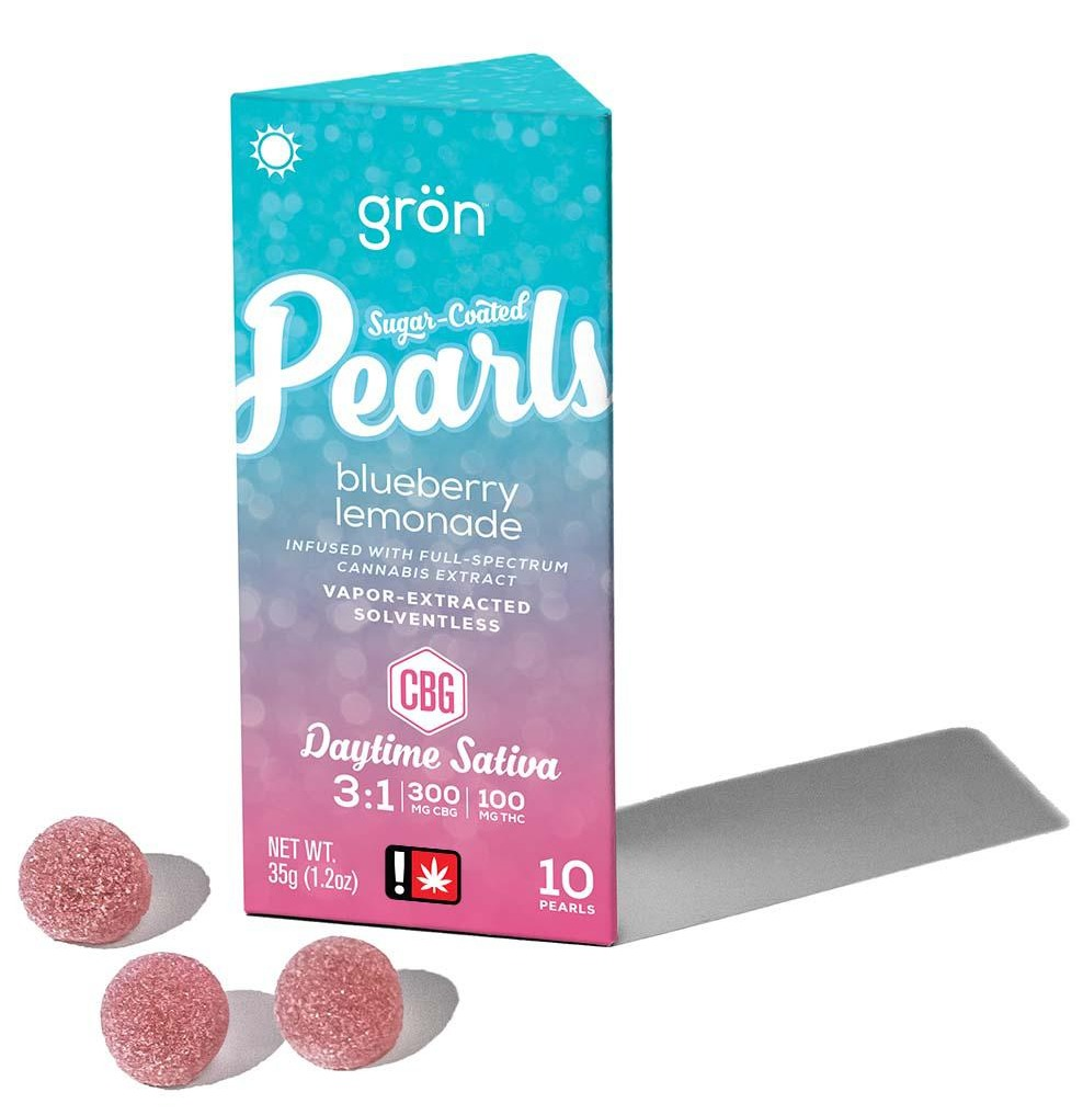 Photograph of product: Gron Pearls | 3:1 Blueberry Lemonade Daytime Gummies