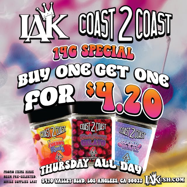 Photograph of product: THURSDAY COAST 2 COAST BOGO 4.20 - 