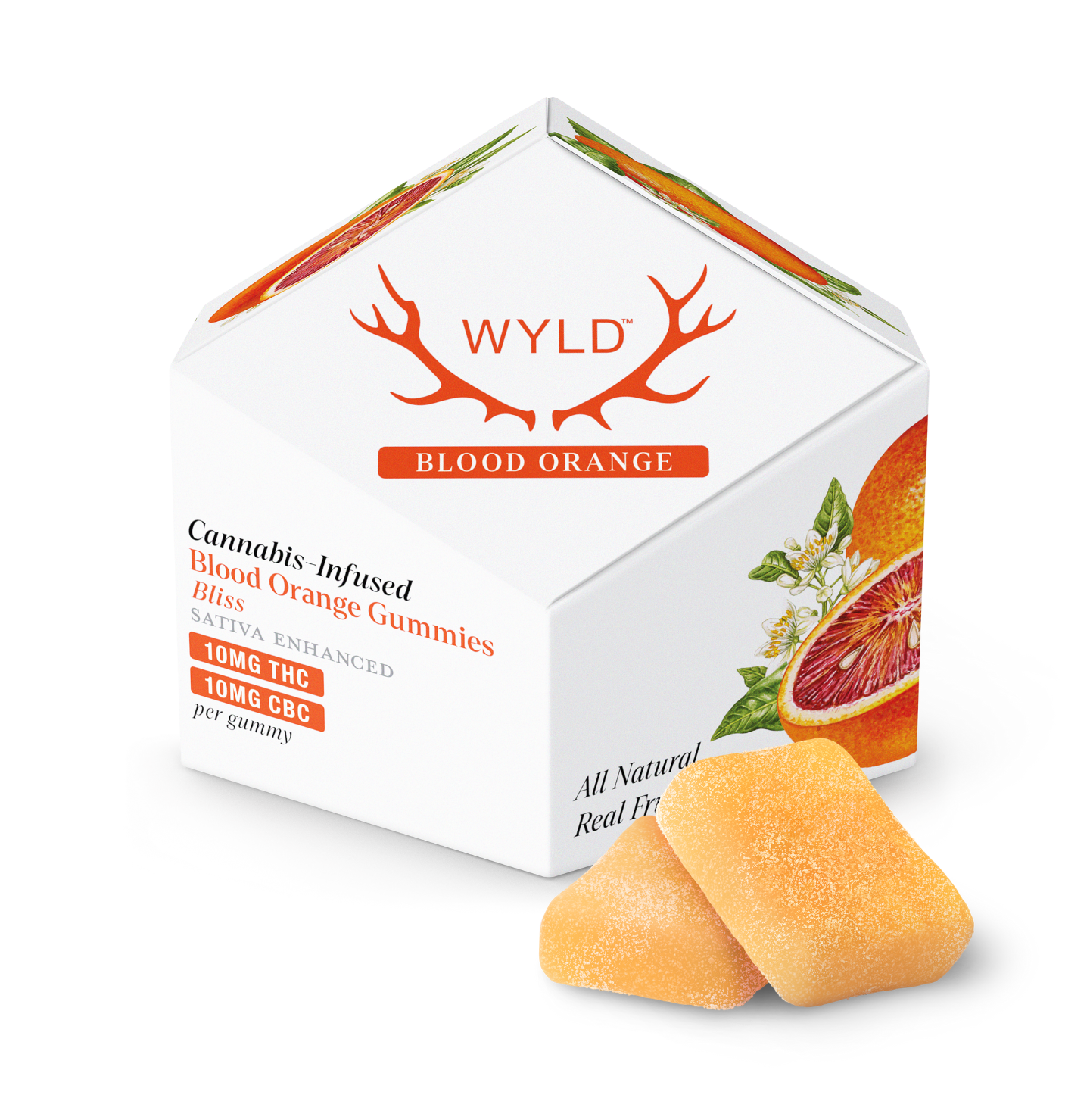 Photograph of product: Wyld - Blood Orange 1:1 TH-oui/CBC - 10pc Gummies