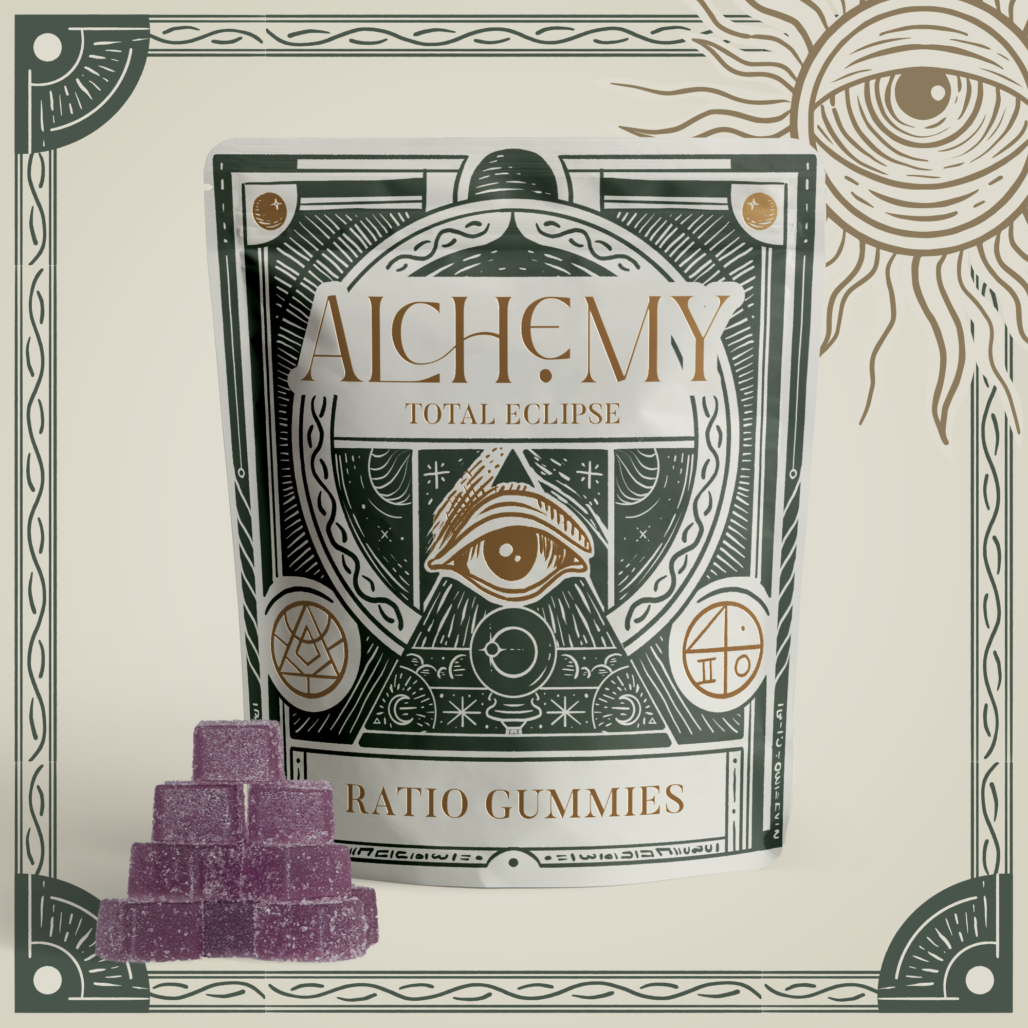 Photograph of product: Black Raspberry | 5mg TH-oui: 25mg CBN | 20pk Gummies | Alchemy