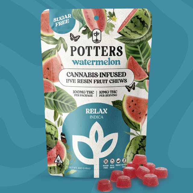 Photograph of product: Watermelon Sugar-Free Live Resin Fruit Chews 100mg - Sales Floor