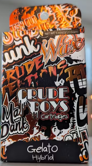 Photograph of product: Crude Boys | 1g Distillate Cart | Gelato