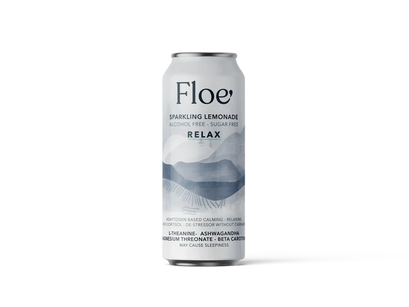 Photograph of product: Floe Sparkling Relax Lemonade Adaptogen Beverage 12 OZ