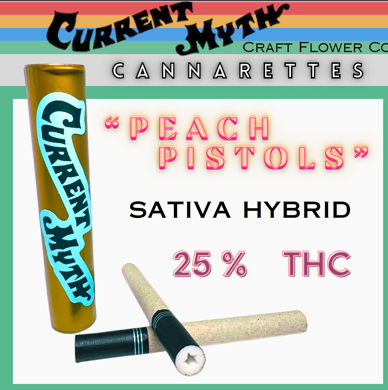 Photograph of product: 2 Pre-Rolls Peach Pistols