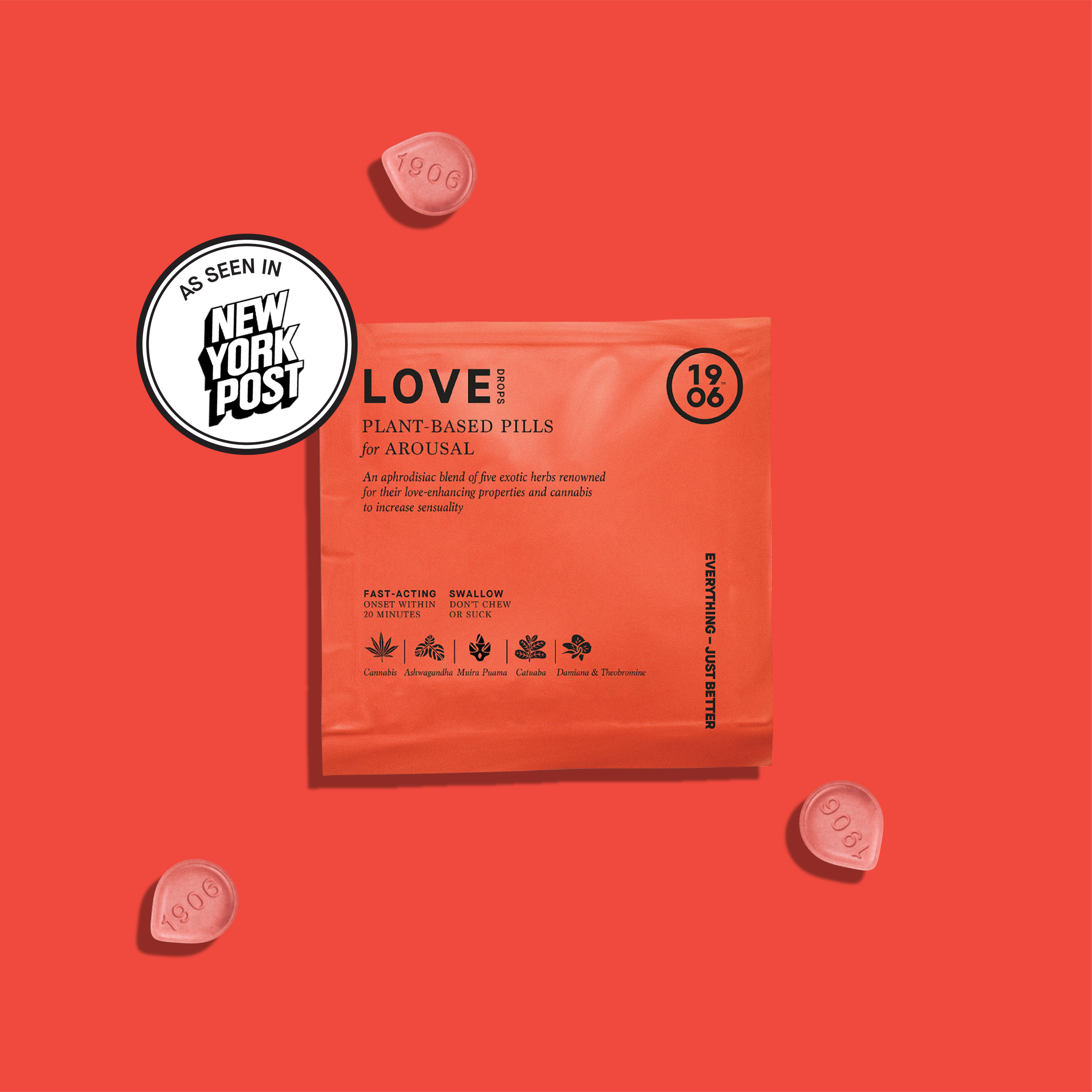 Photograph of product: 1906 | Love | Plant-Based Pill Pouch | 10MG