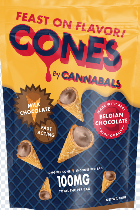 Photograph of product: Cannabals CONES | Milk Chocolate | 10mg Cone | 10-pk (100mg)