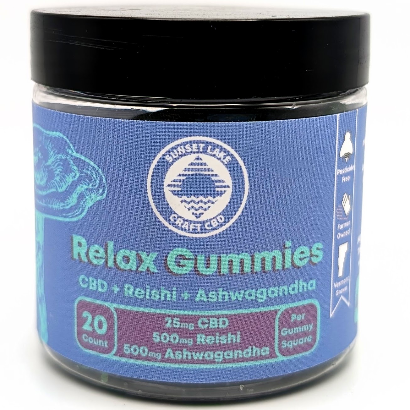 Photograph of Product: Relax Gummies 500mg+Reishi+Ashwaganda