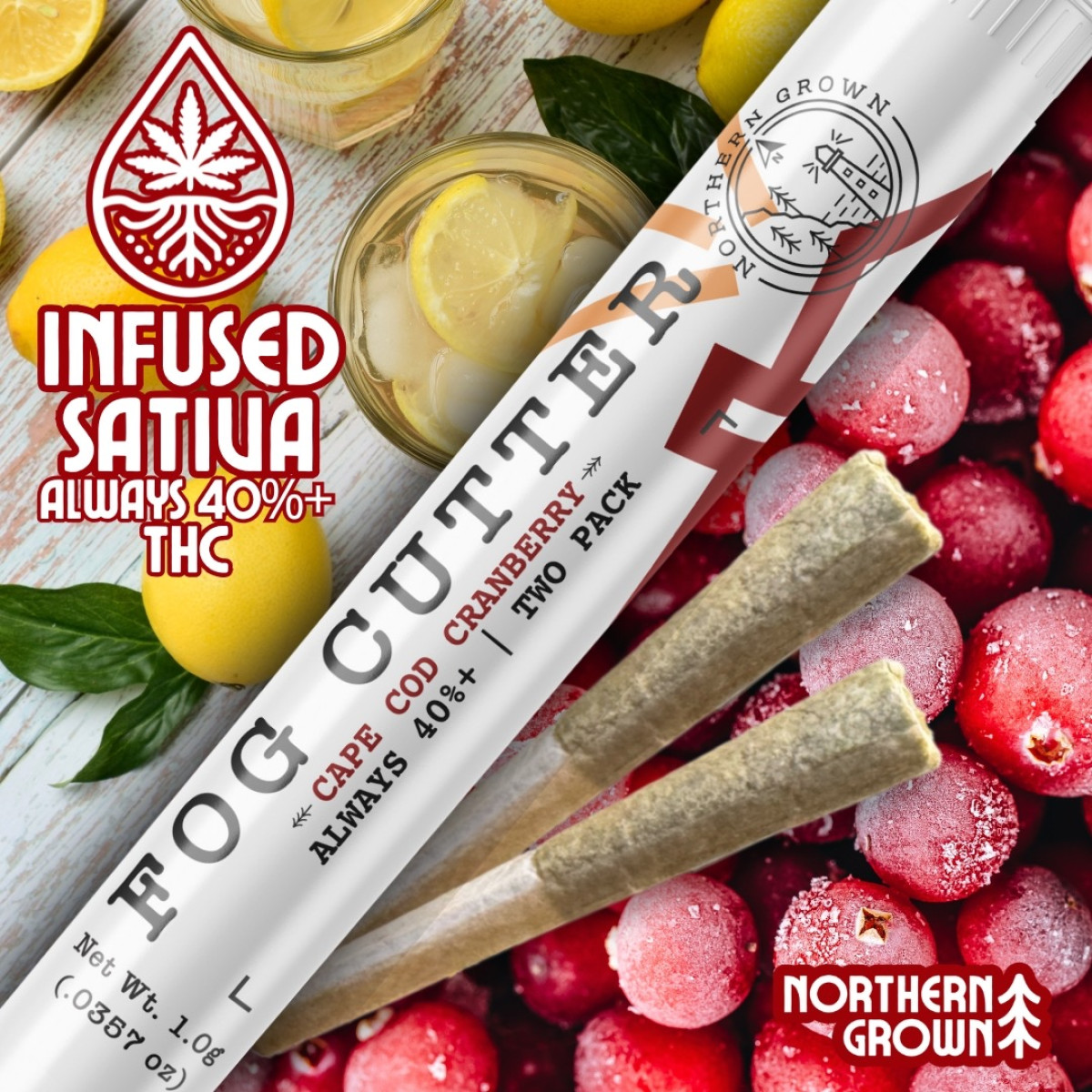 Photograph of product: Cape Cod Cranberry Fog Cutter Infused Joints - Two Pack (2) Joints