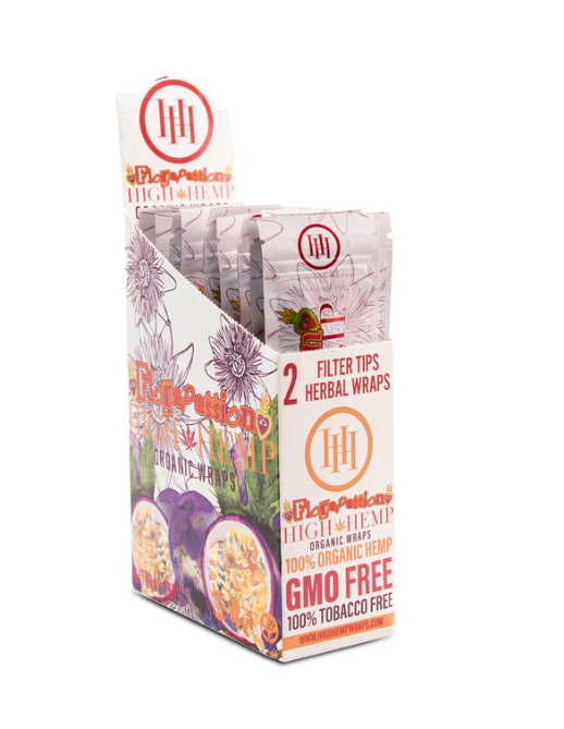 Photograph of product: High Hemp Organic Wraps Floral Passion 2Tips/2Wraps