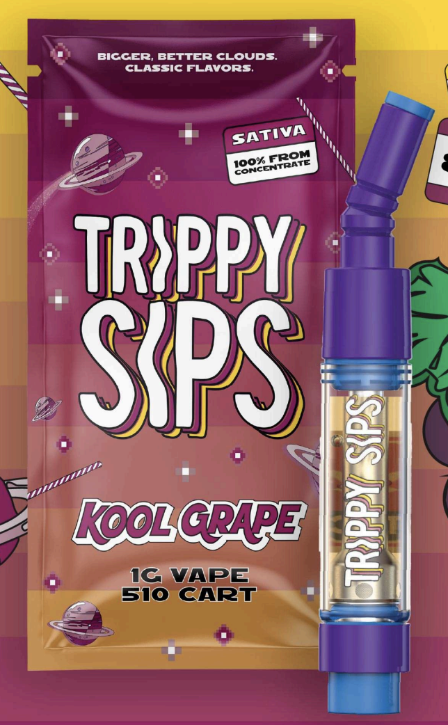 Photograph of product: TRIPPY SIPS KOOL GRAPE CARTRIDGE 1G
