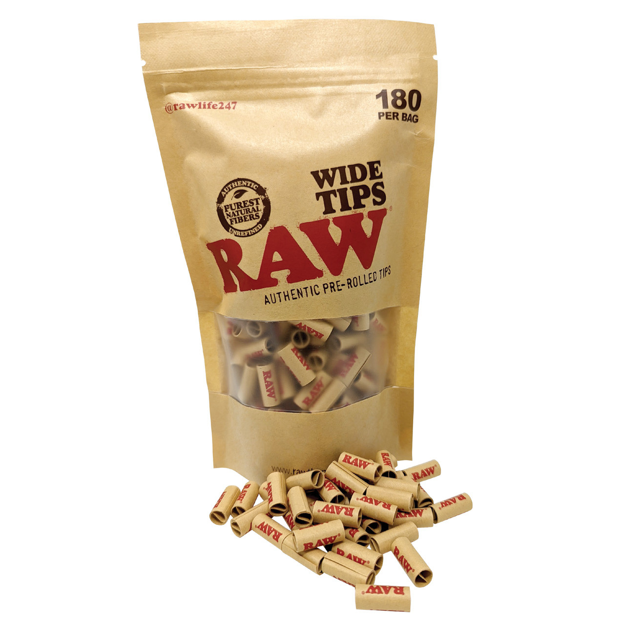 Photograph of product: Tips | RAW | Pre-Rolled | Wide [180pk]