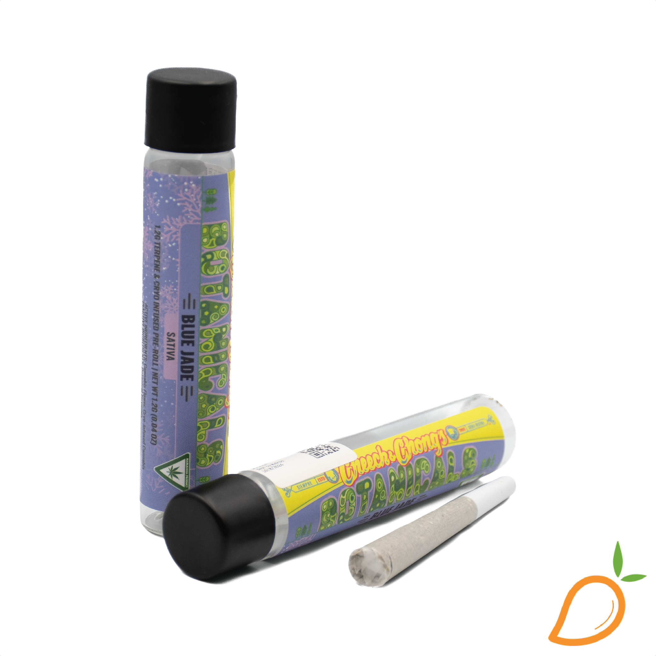 Photograph of product: 1.2g Blue Jade Cryo Infused Preroll Cheech & Chong