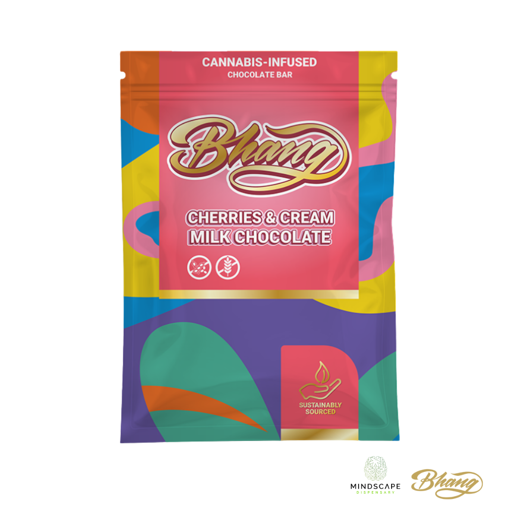 Photograph of product: Bhang Cherries and Cream Chocolate 200mg